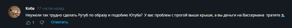Люди не столько оценивают кампанию, сколько возмущаются техническими несовершенствами площадки и недоработанным функционалом Рутуб отзывы