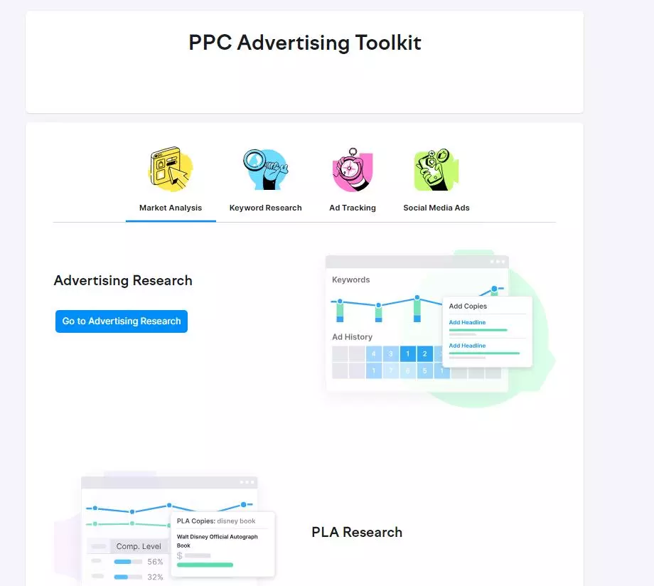 PPC Advertising Toolkit Advertisement Dashboard