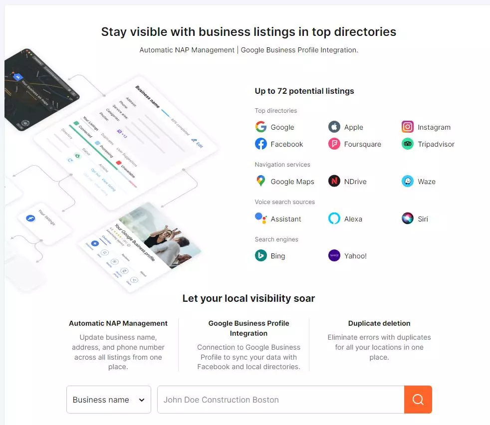Автоматическое управление NAP + интеграция с бизнес-профилем Google Listing Management