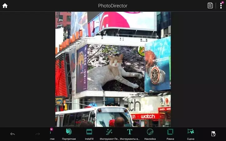 Особенно удобно в PhotoDirector удалять отдельные объекты с фотографии Интерфейс PhotoDirector