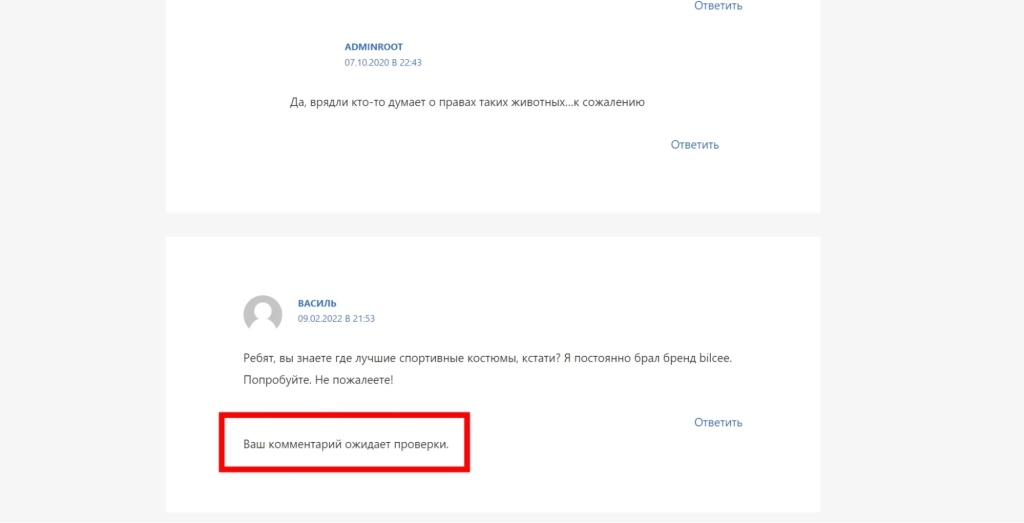 Даже комментарии без ссылок проходят модерацию Даже комментарии без ссылок проходят модерацию