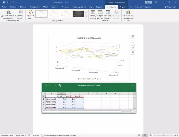 Также доступны диаграммы с областями, карты, поверхностные и лепестковые диаграммы, биржевые диаграммы и диаграммы в виде воронок Диаграммы Word