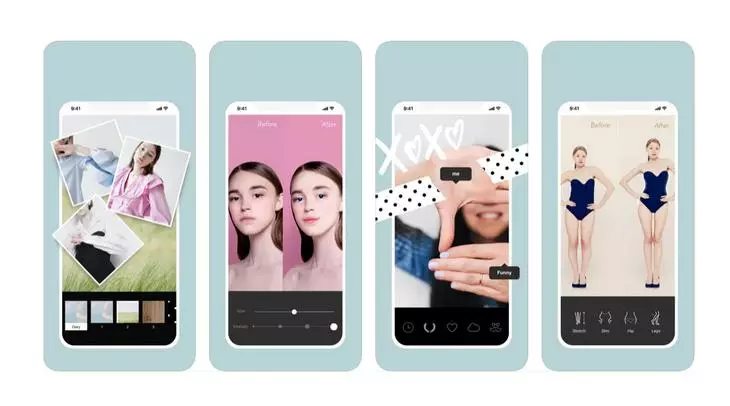 В Cymera есть собственные фильтры, коллажи, ретушь Приложение Cymera